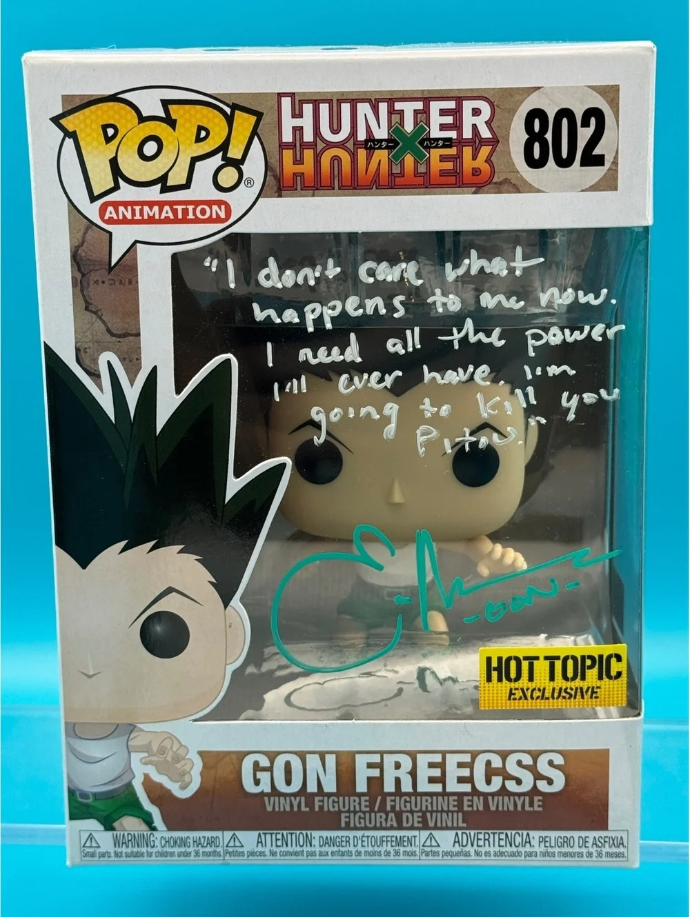 Erica Mendez signed Gon Freecss HxH Hot Topic Funko pop 802 with MAS COA